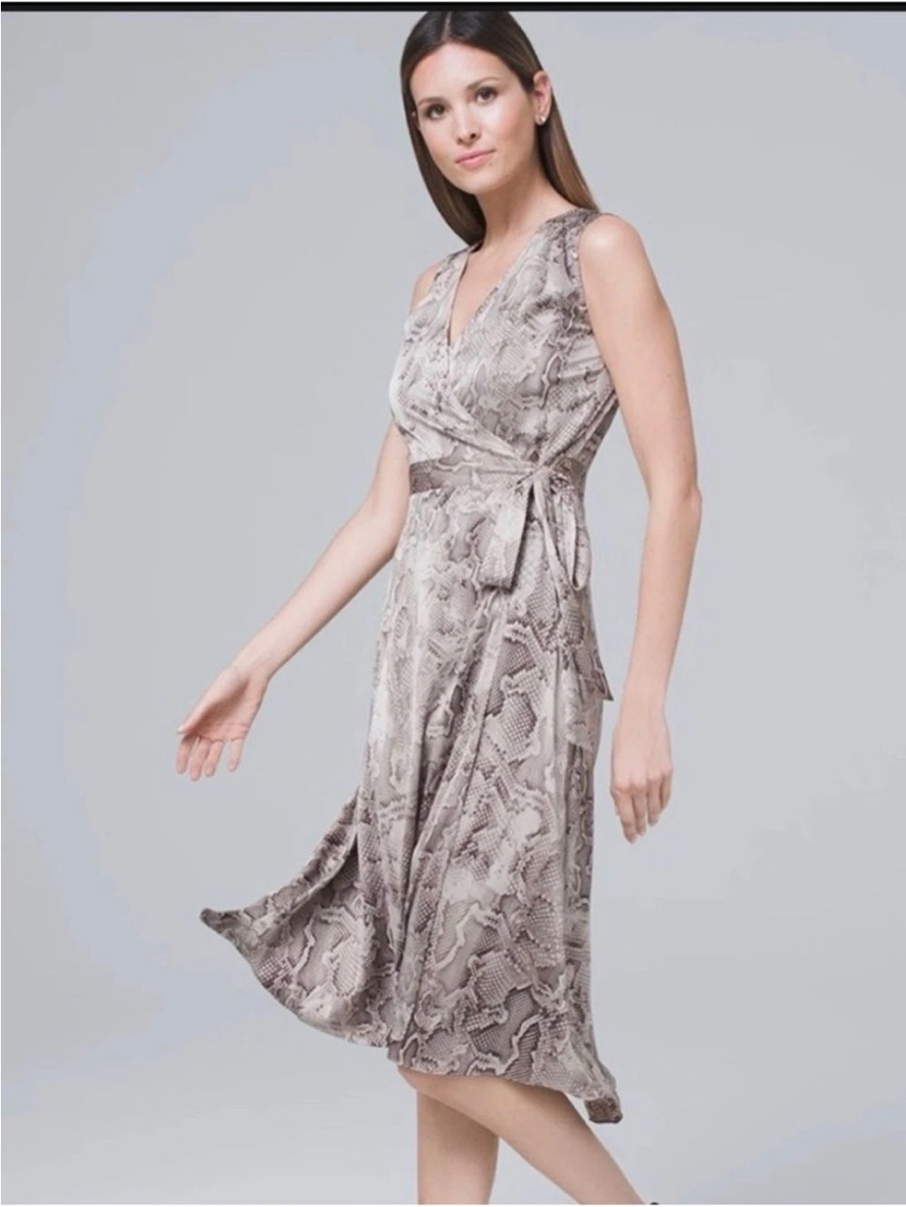 White House Black Market Silk Snake Skin Dress Size 2 EUC